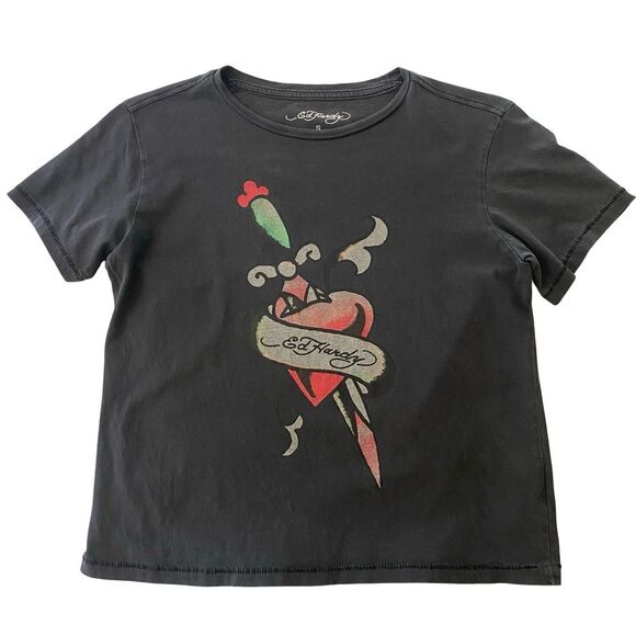 Ed Hardy Graphic Baby Tee Size Small - Picture 1 of 5